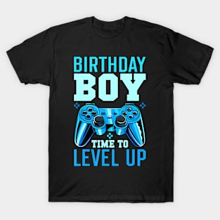 Level Up Birthday Boy Matching Gamer Party Fit Black T-Shirt